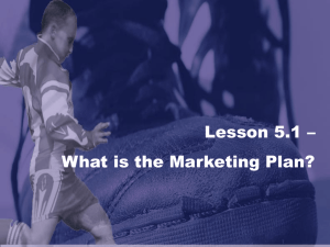 Lesson 5.1 - The Marketing Plan