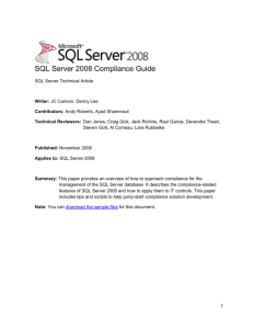 SQL Server 2008 Compliance Guide