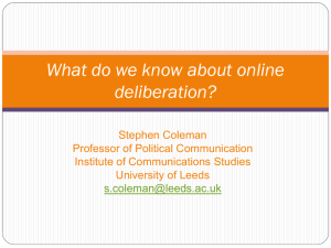 What do we know about online deliberation