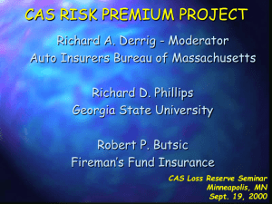 risk premium project - Casualty Actuarial Society