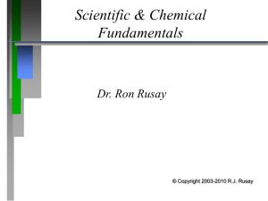 PowerPoint Presentation - Scientific & Chemical Foundations