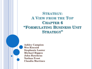 Strategy: A View from the Top Chapter 6 *Formulating Business Unit
