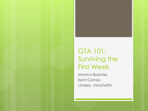 GTA 101: Surviving the First Week - Auburn University GTA Survival