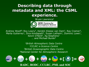 Describing data through metadata and XML: the CSML
