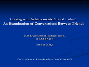 Coping with Achievement-Related Failure: An Examination of