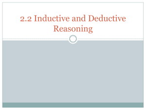 2.2 Inductive and Deductive Reasoning