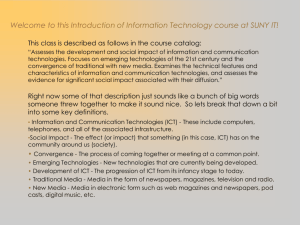 Welcome to this Introduction of Information Technology course at