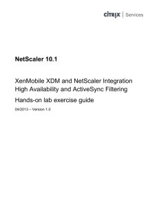 INT-XenMobile XDM and NetScaler Integration High Availability and