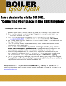 “Come find your place in the BGR Kingdom” Online Application