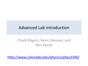 Advanced Lab introduction