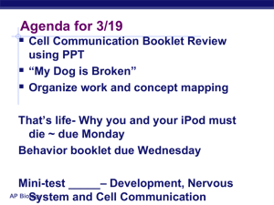 Cell Communication Booklet Review