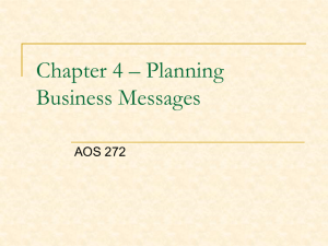 Chapter 5 – Effective Messages