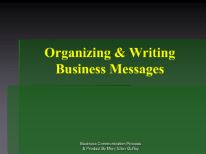 Organizing & Writing Business Messages