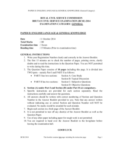 BCSE 2014 General Paper II - Bhutan Civil Service Examinations