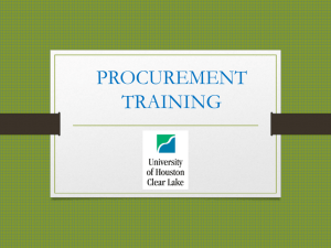 Procurement Training - University of Houston