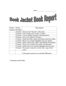 Book Jacket Project Rubric