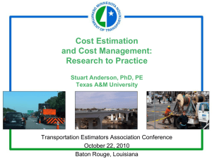 Cost Estimation and Cost Management