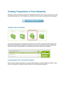 Creating Transactions in Form Simplicity