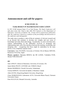 ICMI Study 22 announcement and call for papers