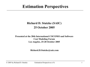 Estimation Perspectives Richard D. Stutzke