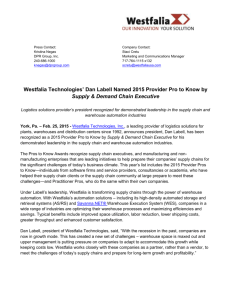 Westfalia Technologies' Dan Labell Named 2015 Provider Pro to