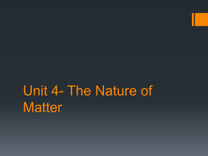 Unit 4- The Nature of Matter