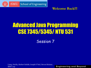 Advanced Java Programming CSE 7345 / NTU 538N