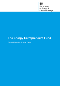Energy Entrepreneurs Fund: fourth phase application form