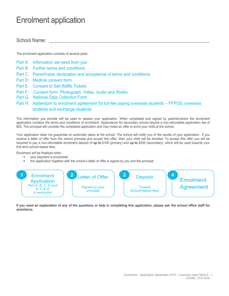 Enrolment Application