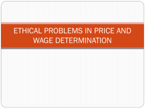 ethical problems in price and wage determination