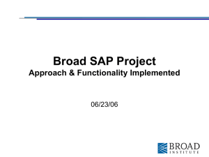 Broad SAP Implementation Project