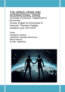 THE GREEK CRISIS AND INTERNATIONAL TRADE