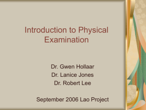 Intro to Physical Examination.