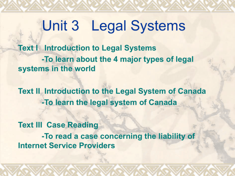 Type Of Legal Systems