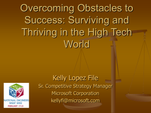 Overcoming obstacles to success: Surviving and Thriving in the High