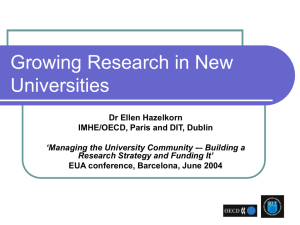 Growing Research in New Universities