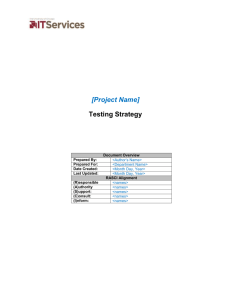 Testing Strategy - Project Management