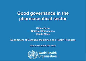 1 Good Governance in the pharmaceutical sector, WHA side event