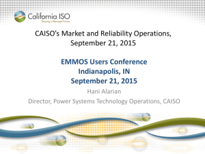 CALISO's Market and Reliability Operations