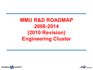 MMU R&D ROADMAP 2008-2014 Engineering Cluster