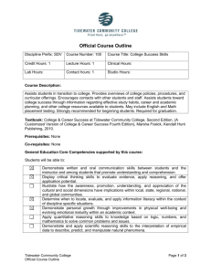 Official Course Outline - Tidewater Community College