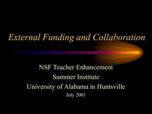 External Funding and Collaboration Powerpoint Slides Jeff Huskamp
