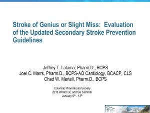 Evaluation of the Updated Secondary Stroke Prevention
