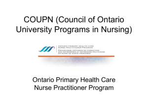 Program Orientation 2015 - Graduate Program in Nursing (MScN)