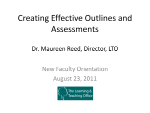 Creating Effective Assessments and Outlines