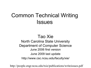 Common Technical Writing Issues