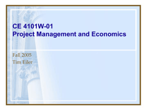 CE 4101W Project Management and Economics