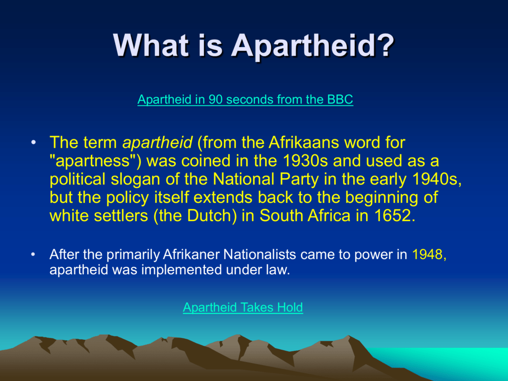 What Is Apartheid 