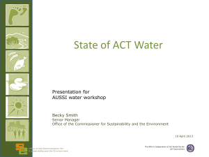 State of ACT Water - April 2013