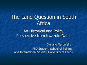 The Land Question in South Africa